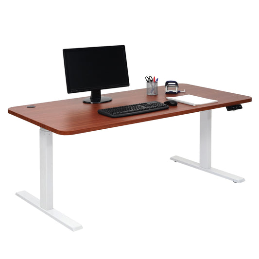 Bureau MCW-D40, computerbureau, elektrisch in hoogte verstelbaar 160x80cm 53kg MVG ~ naturel, wit