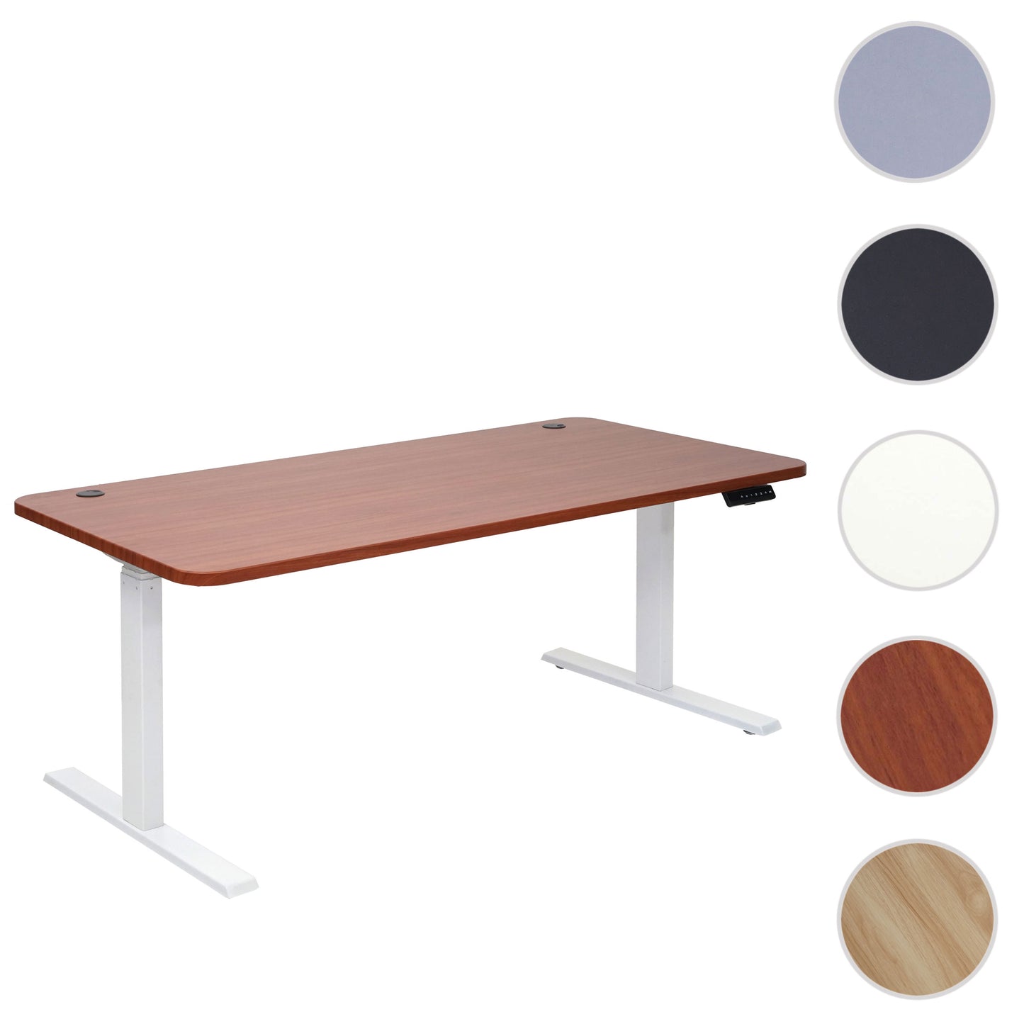 Bureau MCW-D40, computerbureau, elektrisch in hoogte verstelbaar 160x80cm 53kg MVG ~ naturel, wit