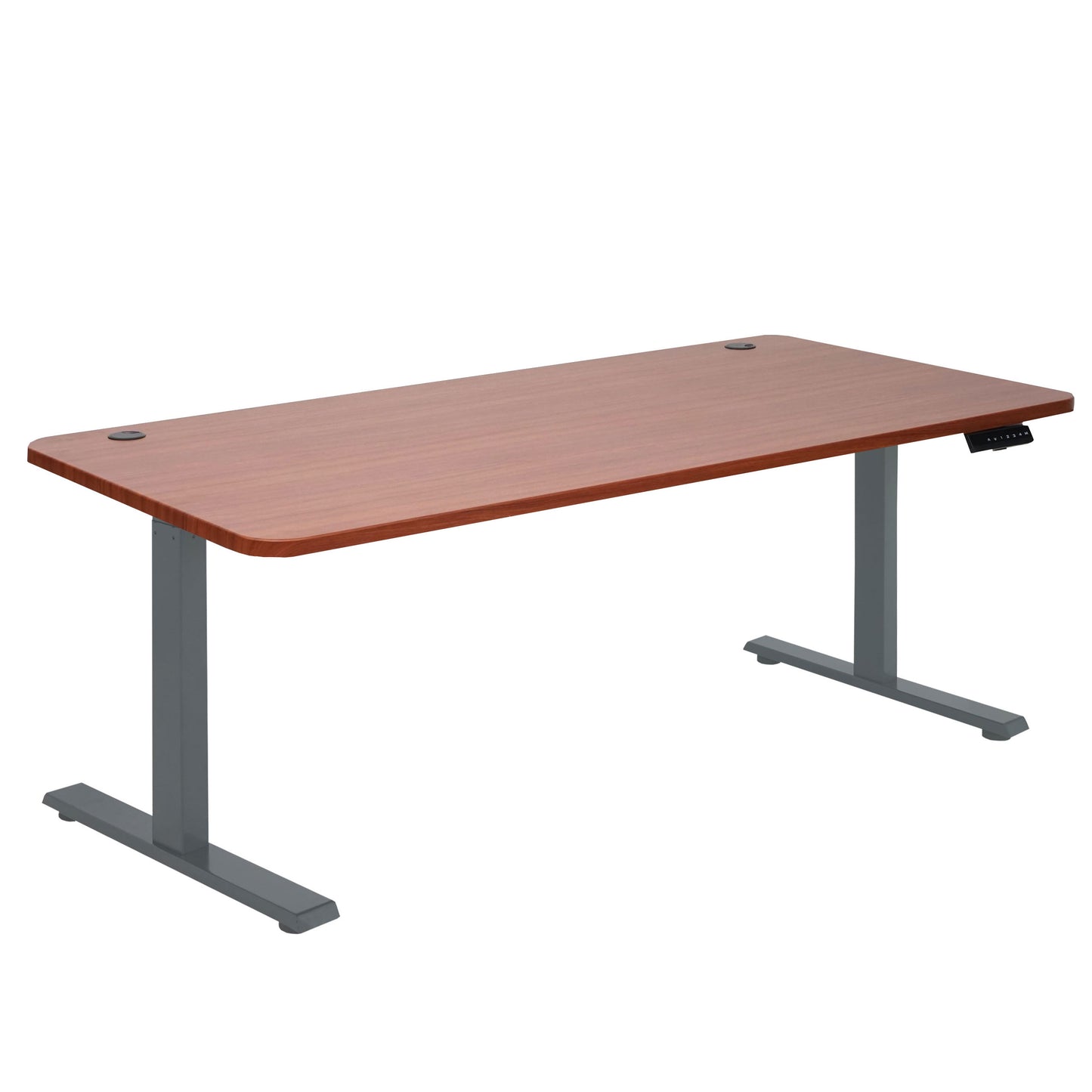 Bureau MCW-D40, computerbureau, elektrisch in hoogte verstelbaar 160x80cm 53kg MVG ~ naturel, antracietgrijs