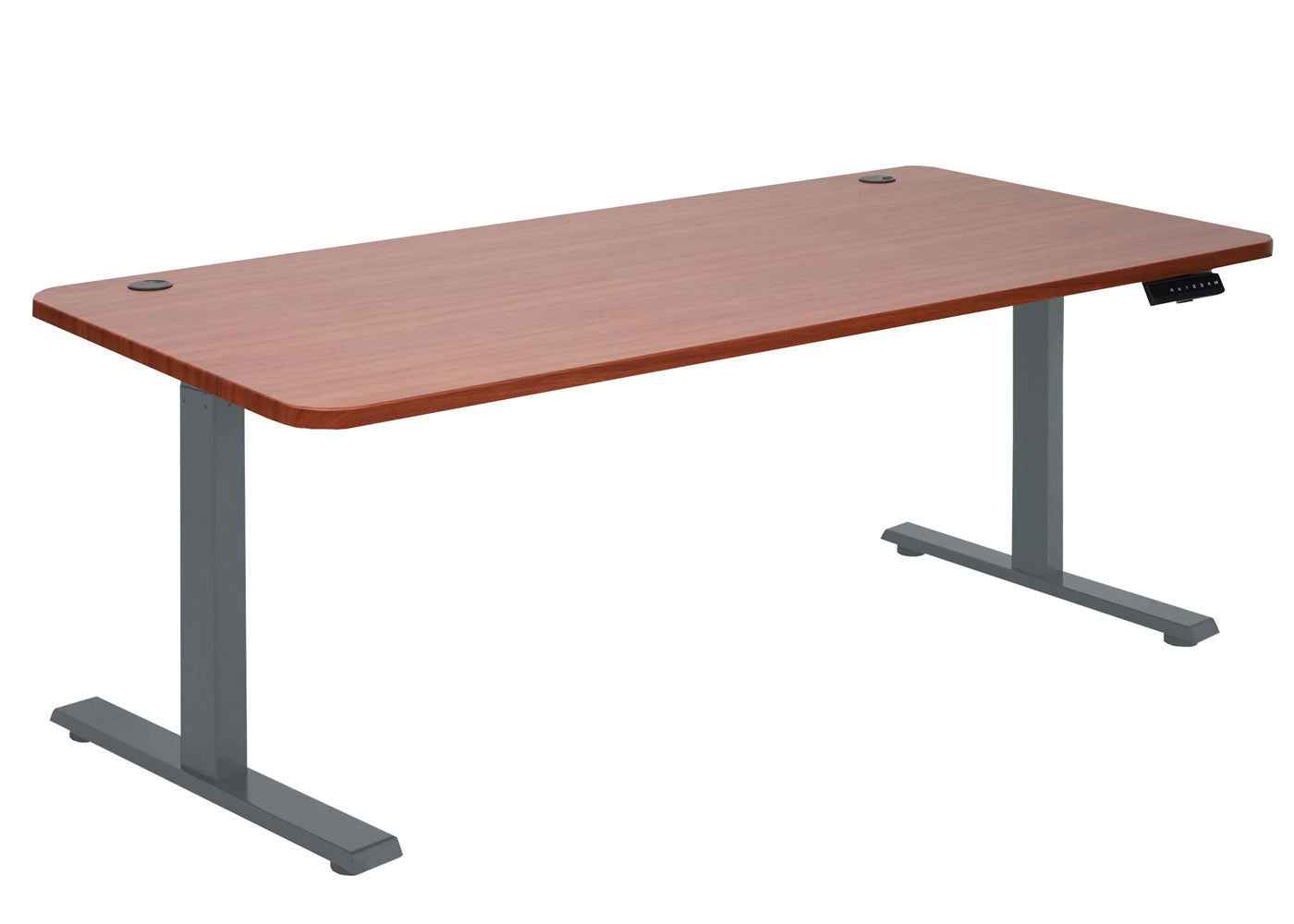 Bureau MCW-D40, computerbureau, elektrisch in hoogte verstelbaar 160x80cm 53kg MVG ~ naturel, antracietgrijs