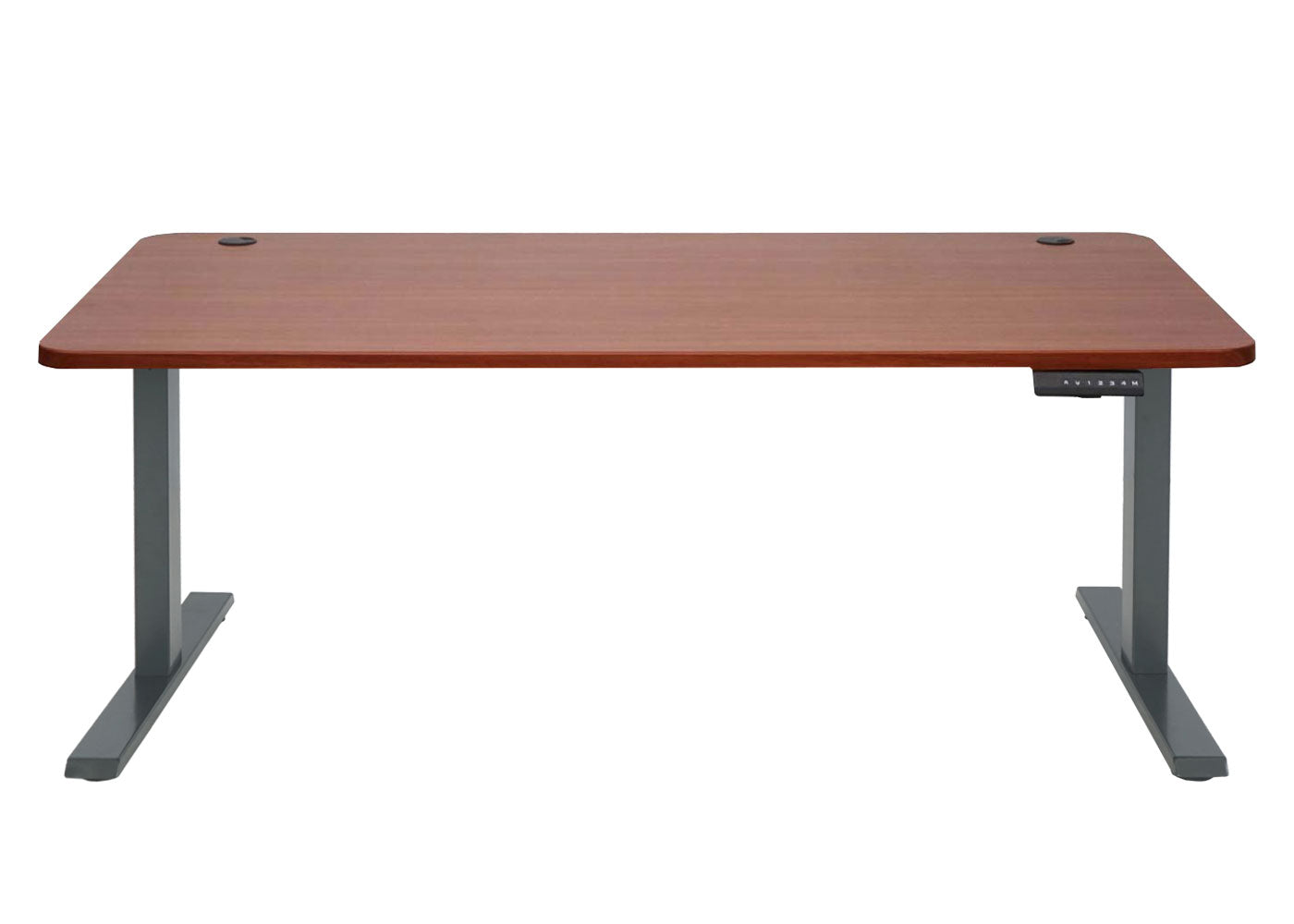 Bureau MCW-D40, computerbureau, elektrisch in hoogte verstelbaar 160x80cm 53kg MVG ~ naturel, antracietgrijs