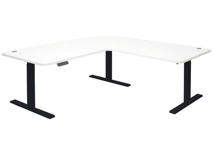 Hoekbureau MCW-D40, computerbureau elektrisch in hoogte verstelbaar 178x178cm 84kg MVG ~ wit, zwart