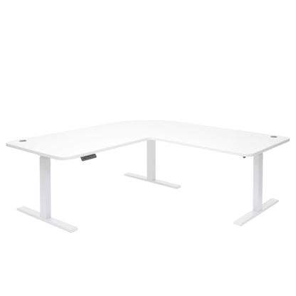 Hoekbureau MCW-D40, computerbureau elektrisch in hoogte verstelbaar 178x178cm 84kg MVG ~ wit, wit
