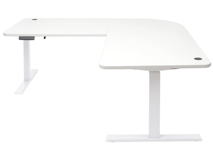 Hoekbureau MCW-D40, computerbureau elektrisch in hoogte verstelbaar 178x178cm 84kg MVG ~ wit, wit