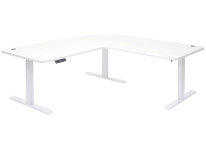 Hoekbureau MCW-D40, computerbureau elektrisch in hoogte verstelbaar 178x178cm 84kg MVG ~ wit, wit
