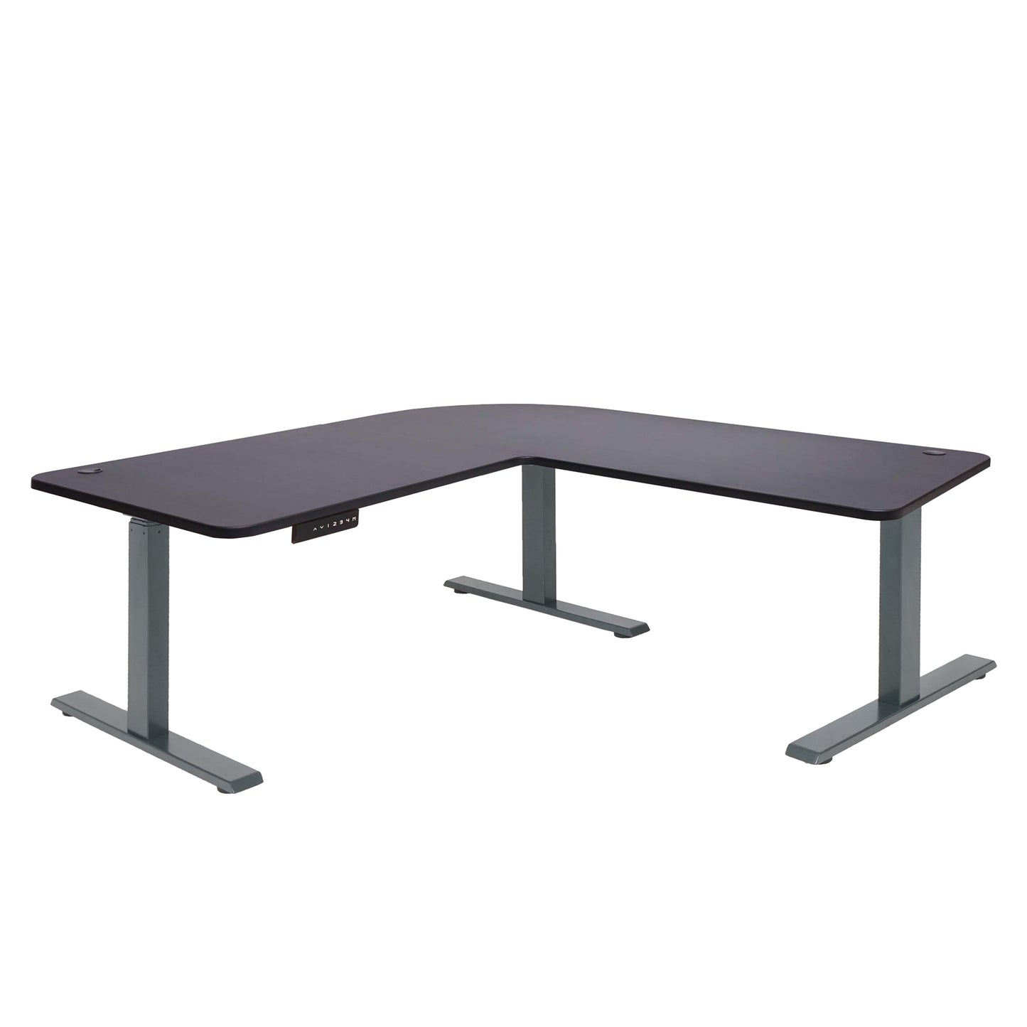 Hoekbureau MCW-D40, computerbureau elektrisch in hoogte verstelbaar 178x178cm 84kg MVG ~ zwart, antracietgrijs