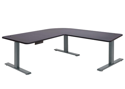 Hoekbureau MCW-D40, computerbureau elektrisch in hoogte verstelbaar 178x178cm 84kg MVG ~ zwart, antracietgrijs