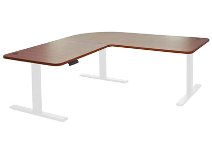 Hoekbureau MCW-D40, computerbureau elektrisch in hoogte verstelbaar 178x178cm 84kg MVG ~ naturel, wit