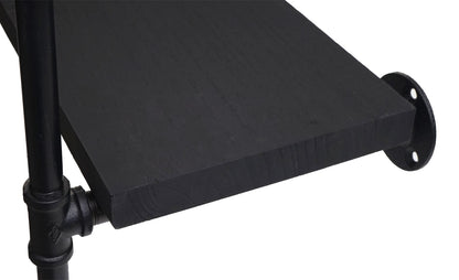 Staande plank MCW-C45, woonkamer plank boekenplank opbergplank, industrieel ontwerp hout metaal, 165x80x28cm ~ donkergrijs