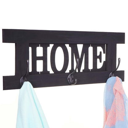 Wandkapstok MCW-C60 Home, kapstok, kapstokpaneel, shabby look vintage 55x21cm ~ donkergrijs