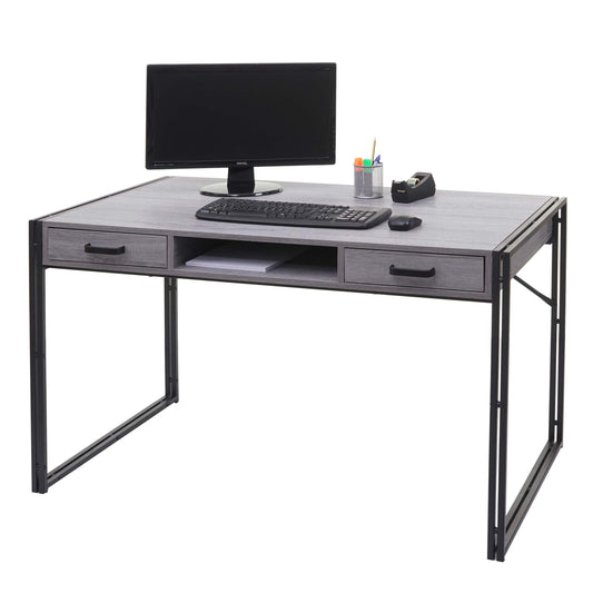 Bureau MCW-A27, bureau computer computer, 122x70cm 3D structuur ~ grijs