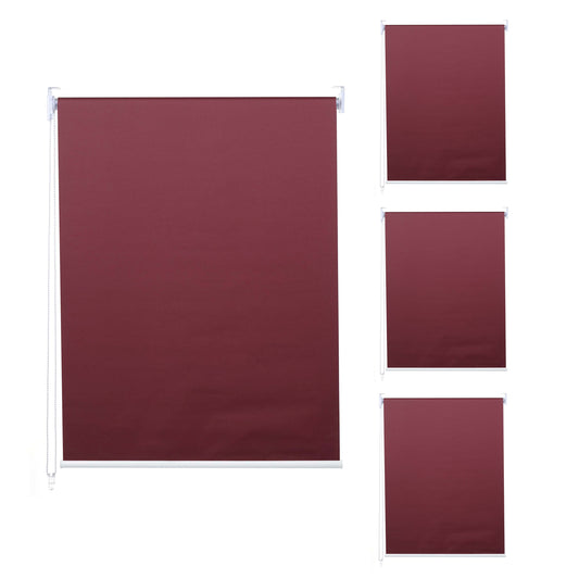 Set van 4 rolgordijnen MCW-D52, raamrolgordijn zij-trekgordijn, 120x230cm ondoorzichtige zonwering ~ bordeaux