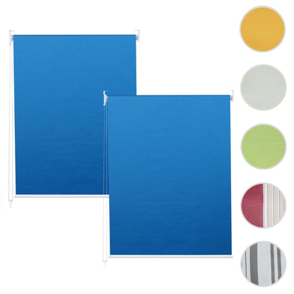 Set van 2 rolgordijnen MCW-D52, raamrolgordijn zij-trekgordijn, 120x230cm ondoorzichtige zonwering ~ blauw