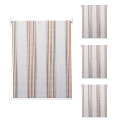 Set van 4 rolgordijnen MCW-D52, raamrolgordijn zij-trekgordijn, 120x230cm ondoorzichtige zonwering ~ grijs/bruin/oranje