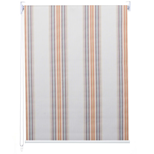 Rolgordijn MCW-D52, raamrolgordijn zijtrekgordijn, 110x230cm zonwering verduisterend ondoorzichtig ~ grijs/bruin/oranje