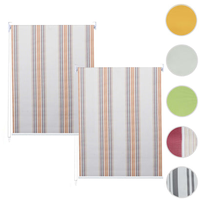 Set van 2 rolgordijnen MCW-D52, raamrolgordijn zij-trekgordijn, 120x230cm ondoorzichtige zonwering ~ grijs/bruin/oranje