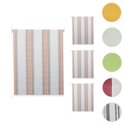 Set van 4 rolgordijnen MCW-D52, raamrolgordijn zij-trekgordijn, 120x230cm ondoorzichtige zonwering ~ grijs/bruin/oranje