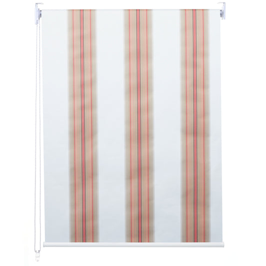 Rolgordijn MCW-D52, raamrolgordijn zijtrekgordijn, 120x230cm zonwerende verduistering ondoorzichtig ~ wit/rood/beige