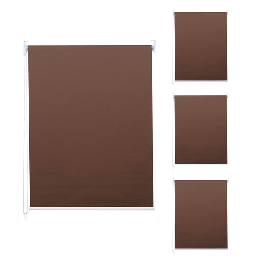 Set van 4 rolgordijnen MCW-D52, raamrolgordijn zijtrekgordijn, 120x230cm ondoorzichtige zonwering ~ bruin