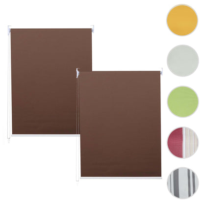 Set van 2 rolgordijnen MCW-D52, raamrolgordijn zijtrekgordijn, 120x230cm ondoorzichtige zonwering ~ bruin
