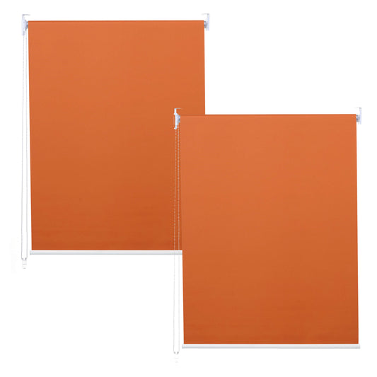 Set van 2 rolgordijnen MCW-D52, raamrolgordijn zij-trekgordijn, 120x230cm ondoorzichtige zonwering ~ oranje