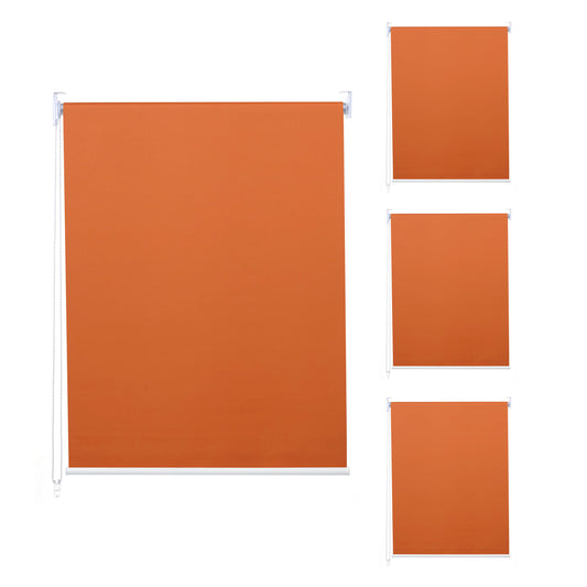 Set van 4 rolgordijnen MCW-D52, raamrolgordijn zij-trekgordijn, 120x230cm ondoorzichtige zonwering ~ oranje