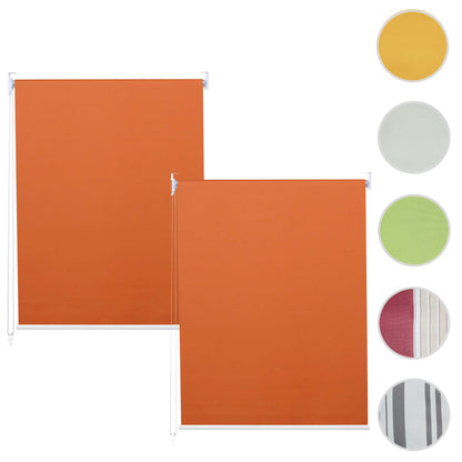 Set van 2 rolgordijnen MCW-D52, raamrolgordijn zij-trekgordijn, 120x230cm ondoorzichtige zonwering ~ oranje
