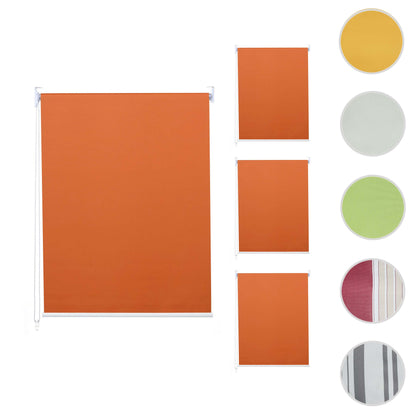 Set van 4 rolgordijnen MCW-D52, raamrolgordijn zij-trekgordijn, 120x230cm ondoorzichtige zonwering ~ oranje