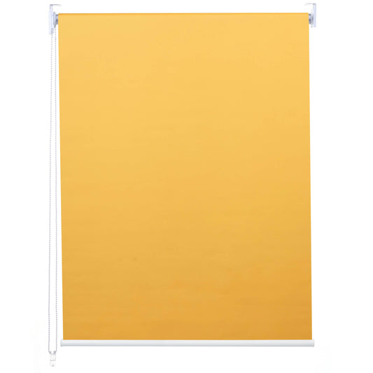 Rolgordijn MCW-D52, raamrolgordijn zijtrekgordijn, 120x230cm zonwering verduisterend ondoorzichtig ~ geel