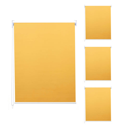 Set van 4 rolgordijnen MCW-D52, raamrolgordijn zij-trekgordijn, 120x230cm ondoorzichtige zonwering ~ geel