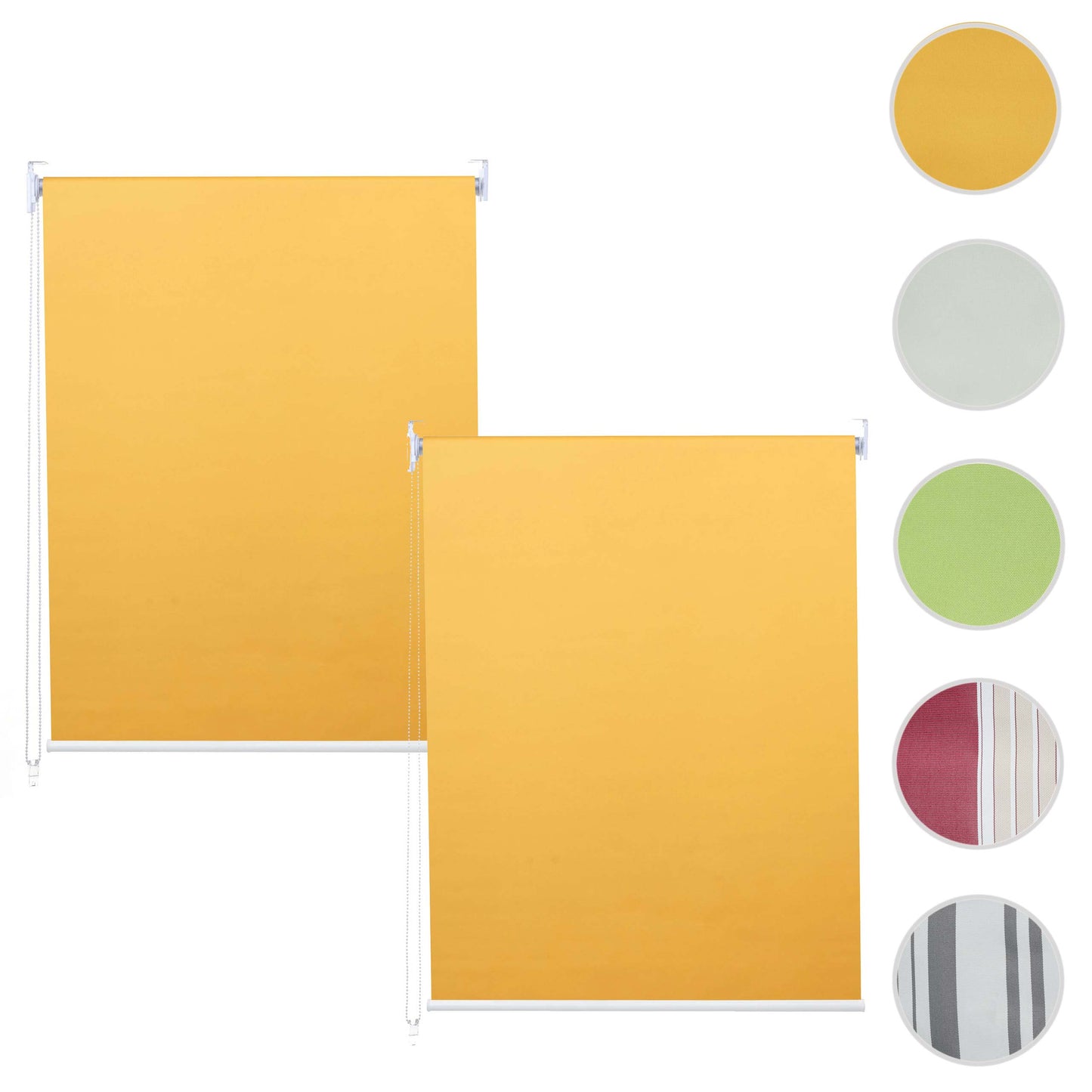 Set van 2 rolgordijnen MCW-D52, raamrolgordijn zij-trekgordijn, 120x230cm ondoorzichtige zonwering ~ geel