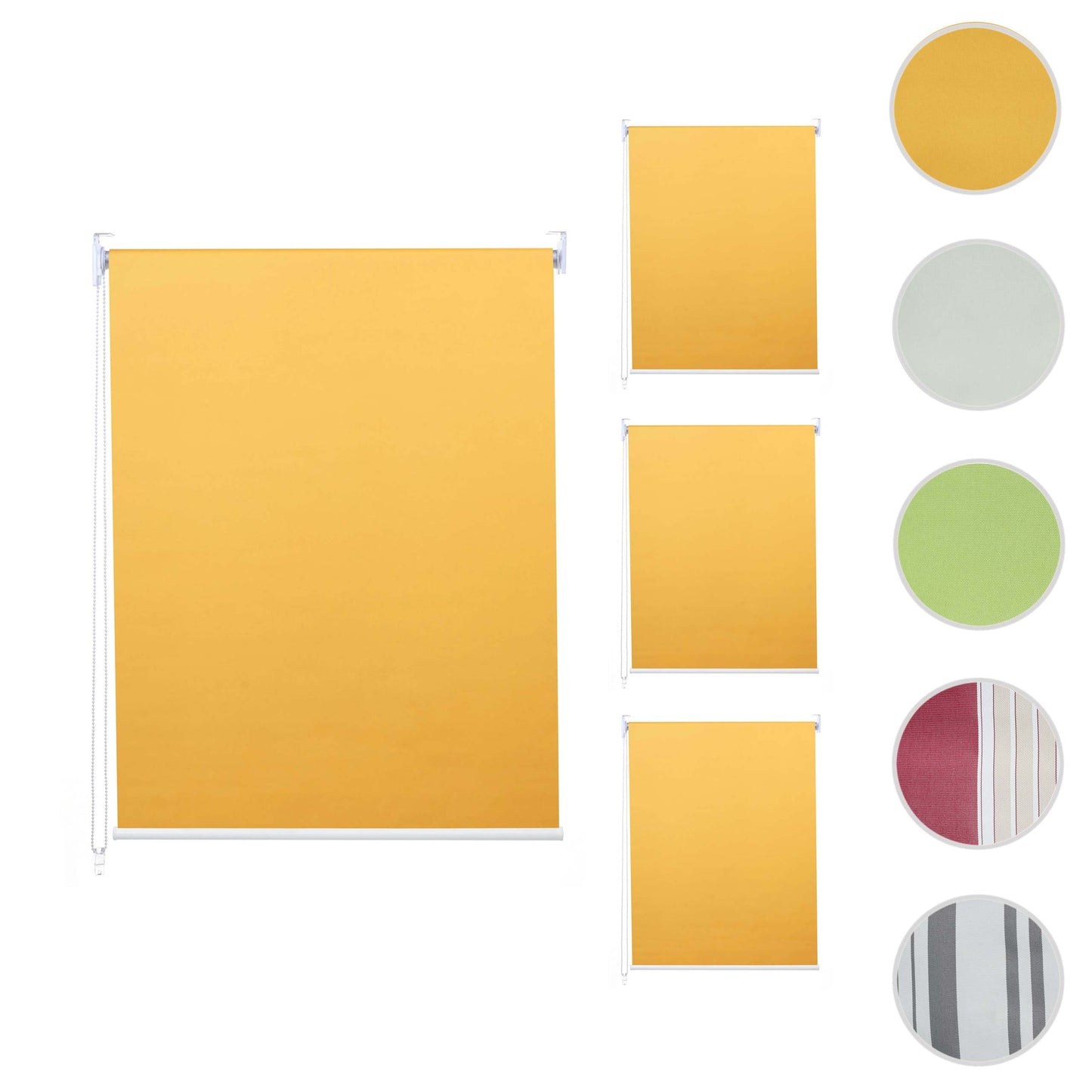 Set van 4 rolgordijnen MCW-D52, raamrolgordijn zij-trekgordijn, 120x230cm ondoorzichtige zonwering ~ geel