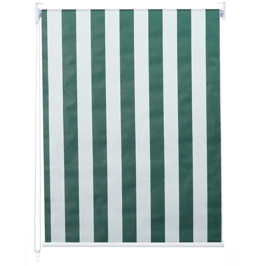 Rolgordijn MCW-D52, raamrolgordijn zijtrekgordijn, 120x230cm zonwerende verduistering ondoorzichtig ~ groen/wit