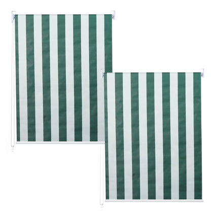 Set van 2 rolgordijnen MCW-D52, raamrolgordijn zij-trekgordijn, 120x230cm ondoorzichtige zonwering ~ groen/wit