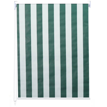 Rolgordijn MCW-D52, raamrolgordijn zijtrekgordijn, 110x230cm zonwering verduisterend ondoorzichtig ~ groen/wit
