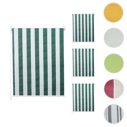 Set van 4 rolgordijnen MCW-D52, raamrolgordijn zijtrekgordijn, 120x230cm ondoorzichtige zonwering ~ groen/wit
