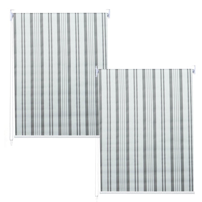 Set van 2 rolgordijnen MCW-D52, raamrolgordijn zijtrekgordijn, 120x230cm ondoorzichtige zonwering ~ grijs/wit