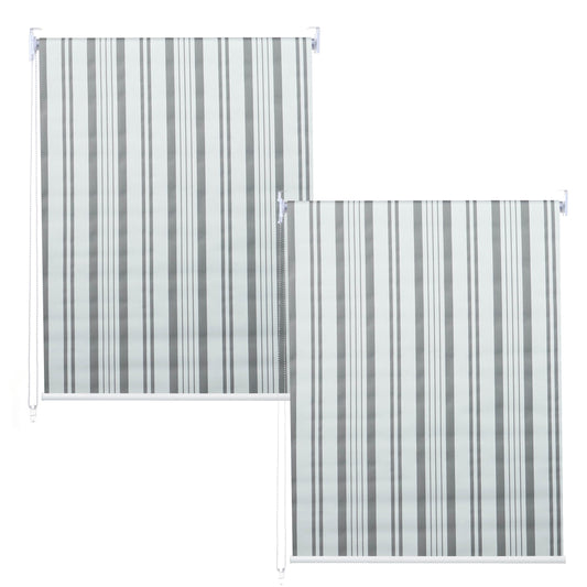 Set van 2 rolgordijnen MCW-D52, raamrolgordijn zijtrekgordijn, 120x230cm ondoorzichtige zonwering ~ grijs/wit