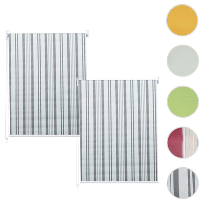 Set van 2 rolgordijnen MCW-D52, raamrolgordijn zijtrekgordijn, 120x230cm ondoorzichtige zonwering ~ grijs/wit