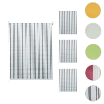 Set van 4 rolgordijnen MCW-D52, raamrolgordijn zijtrekgordijn, 120x230cm ondoorzichtige zonwering ~ grijs/wit
