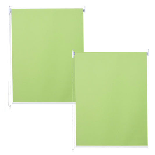 Set van 2 rolgordijnen MCW-D52, raamrolgordijn zij-trekgordijn, 120x230cm ondoorzichtige zonwering ~ lichtgroen