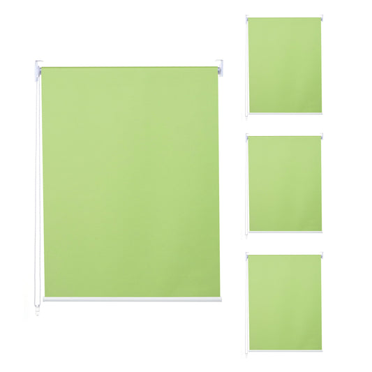 Set van 4 rolgordijnen MCW-D52, raamrolgordijn zijtrekgordijn, 120x230cm ondoorzichtige zonwering ~ lichtgroen
