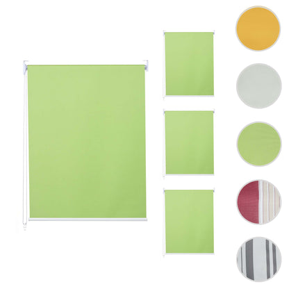 Set van 4 rolgordijnen MCW-D52, raamrolgordijn zijtrekgordijn, 120x230cm ondoorzichtige zonwering ~ lichtgroen