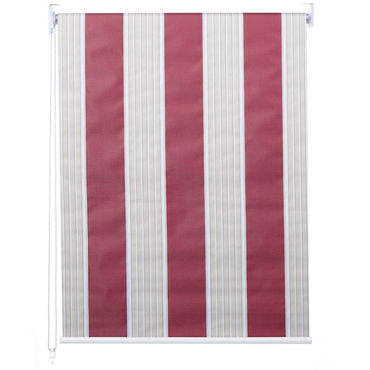 Rolgordijn MCW-D52, raamrolgordijn zijtrekgordijn, 110x230cm zonwering verduisterend ondoorzichtig ~ rood/wit/beige