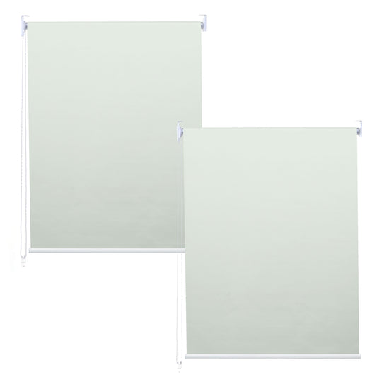 Set van 2 rolgordijnen MCW-D52, raamrolgordijn zijdelings uittrekbaar, 120x230cm ondoorzichtige zonwering ~ crème
