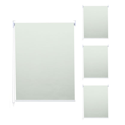 Set van 4 rolgordijnen MCW-D52, raamrolgordijn zijtrekgordijn, 120x230cm ondoorzichtig zonwering ~ crème