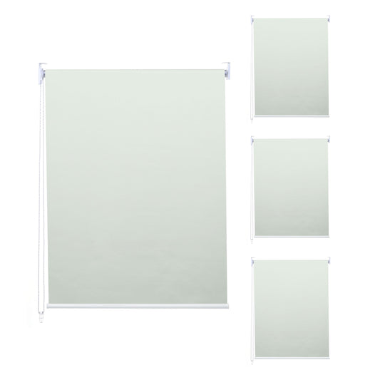 Set van 4 rolgordijnen MCW-D52, raamrolgordijn zijtrekgordijn, 120x230cm ondoorzichtig zonwering ~ crème