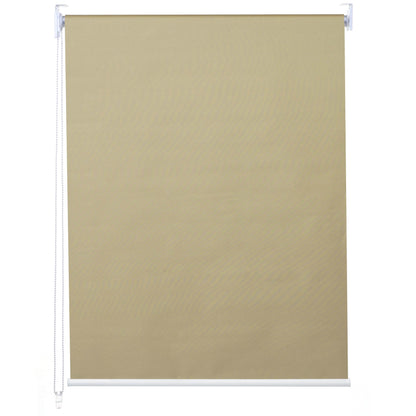 Rolgordijn MCW-D52, raamrolgordijn zijtrekgordijn, 120x230cm zonwering verduisterend ondoorzichtig ~ beige