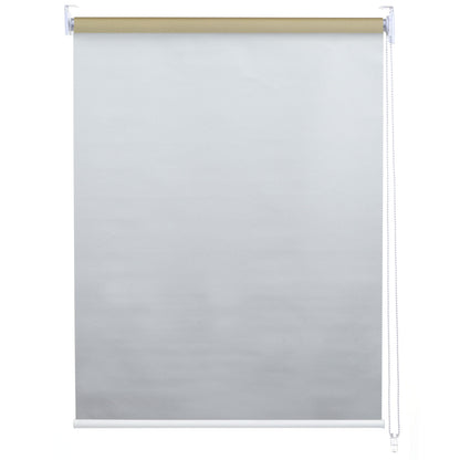 Rolgordijn MCW-D52, raamrolgordijn zijtrekgordijn, 120x230cm zonwering verduisterend ondoorzichtig ~ beige