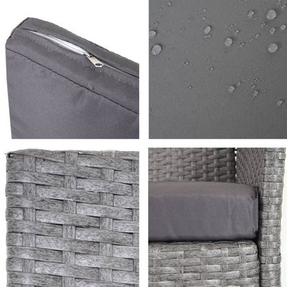 3-zits poly-rattan tuinbank Halden, bank ~ grijs, antraciet kussens